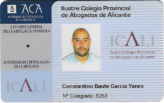 CONSTANTIONO BAUTE GARCÍA-YANES Card